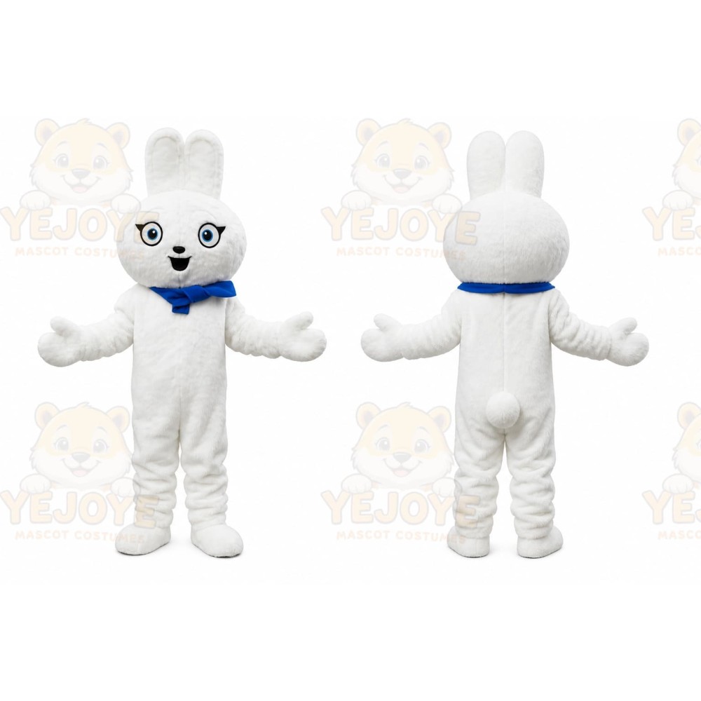 Plush White Rabbit Bunny Mascot Costume