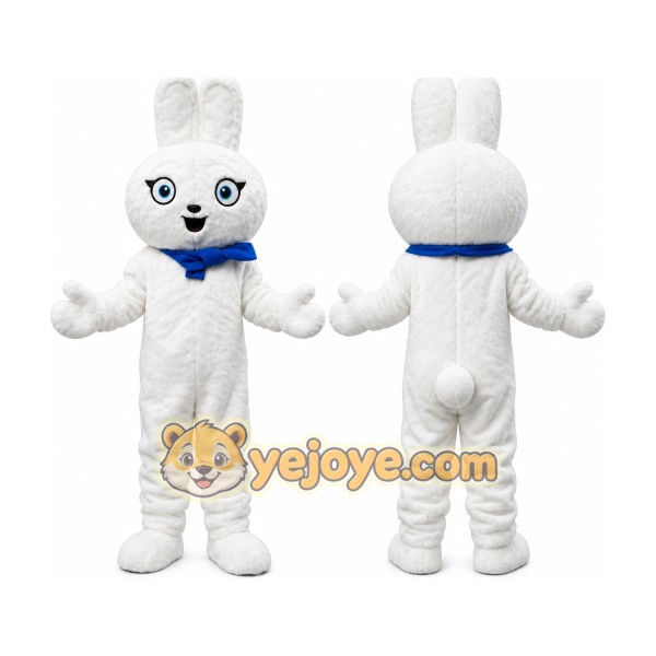 Plush White Rabbit Bunny Mascot Costume
