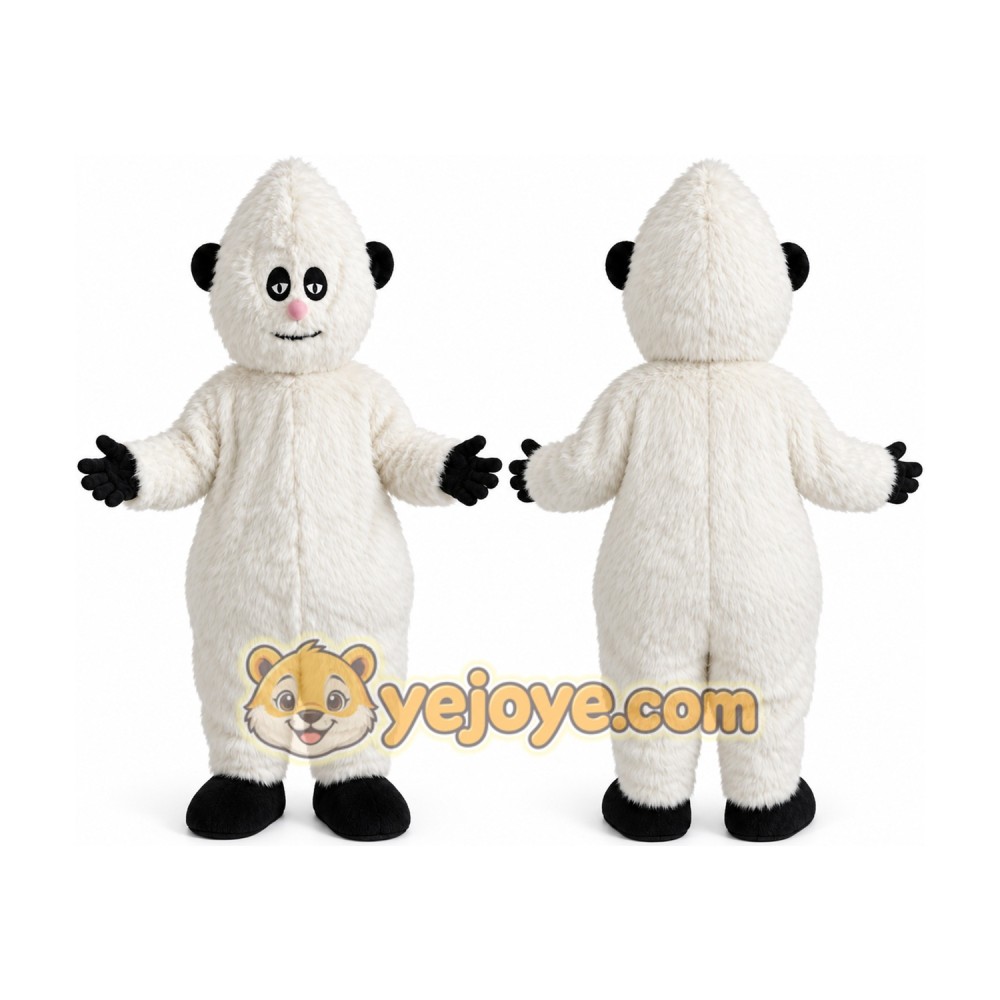 Plush White Snowman Snow Monster Mascot Costume