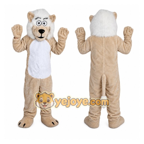 Beige Lion Mascot Costume for Adult