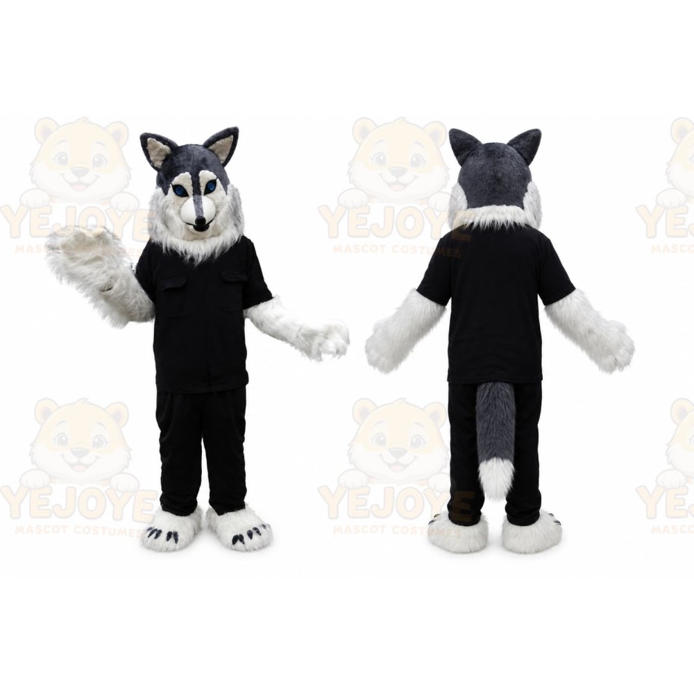 Police Gray Wolf Mascot Costume for Adult