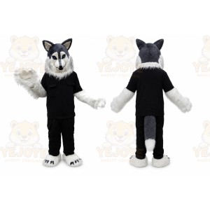 Police Gray Wolf Mascot Costume for Adult