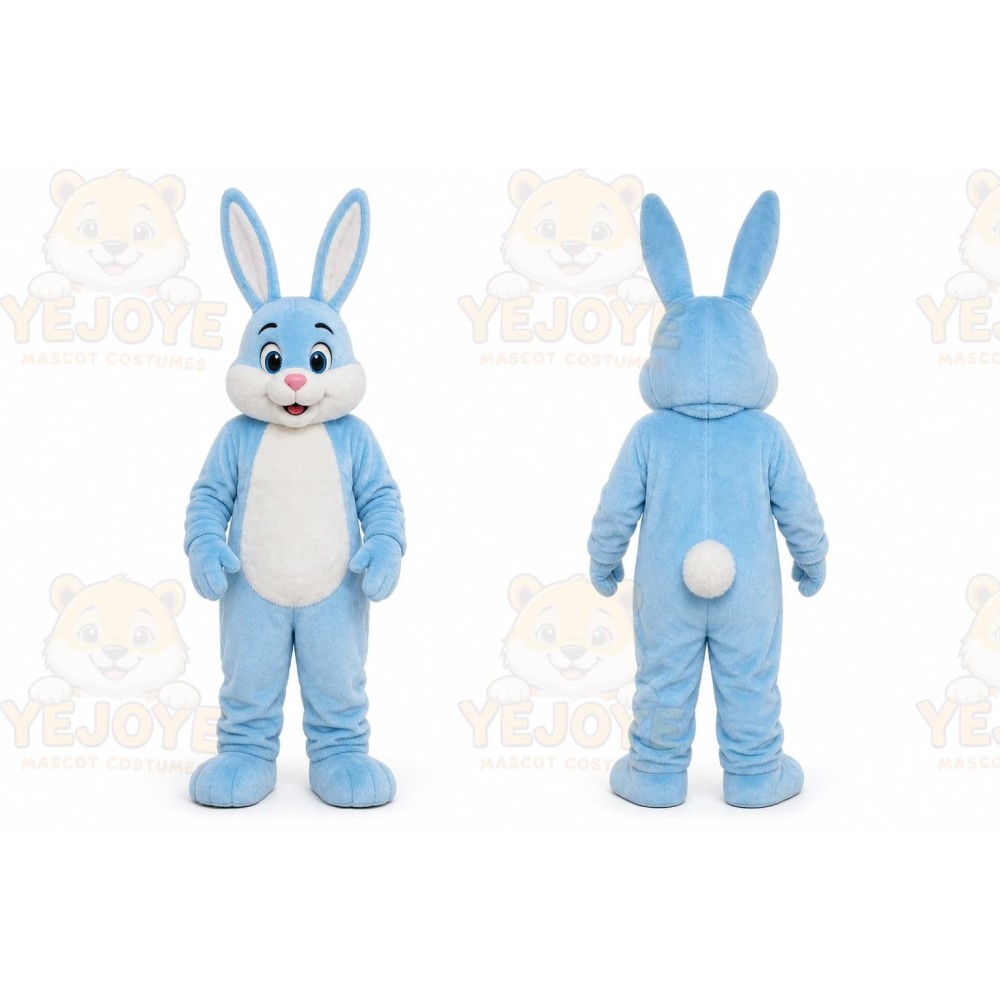Professional Adult Rabbit Bunny Light Blue Mascot Costume