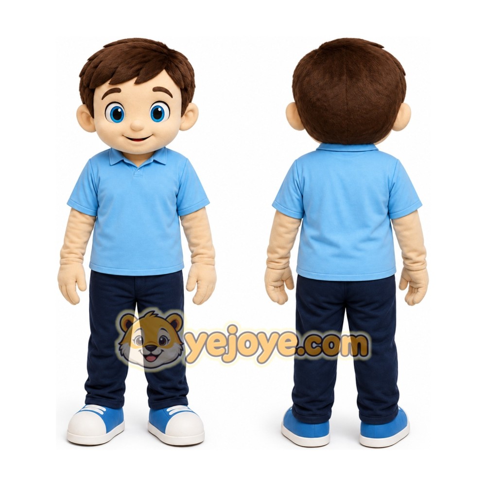 Professional Big Eyes Boy Mascot Costume Professional Big Eyes Boy Mascot Costume