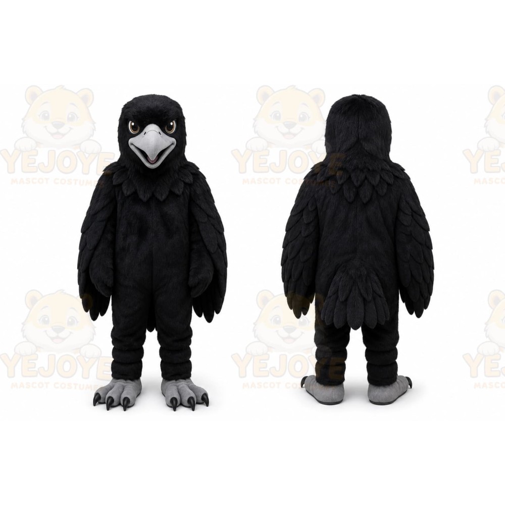 Professional Black Eagle Bird Mascot Costume