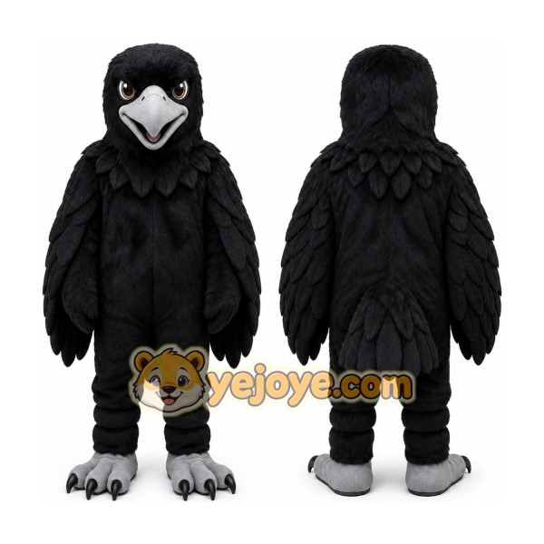 Professional Black Eagle Bird Mascot Costume