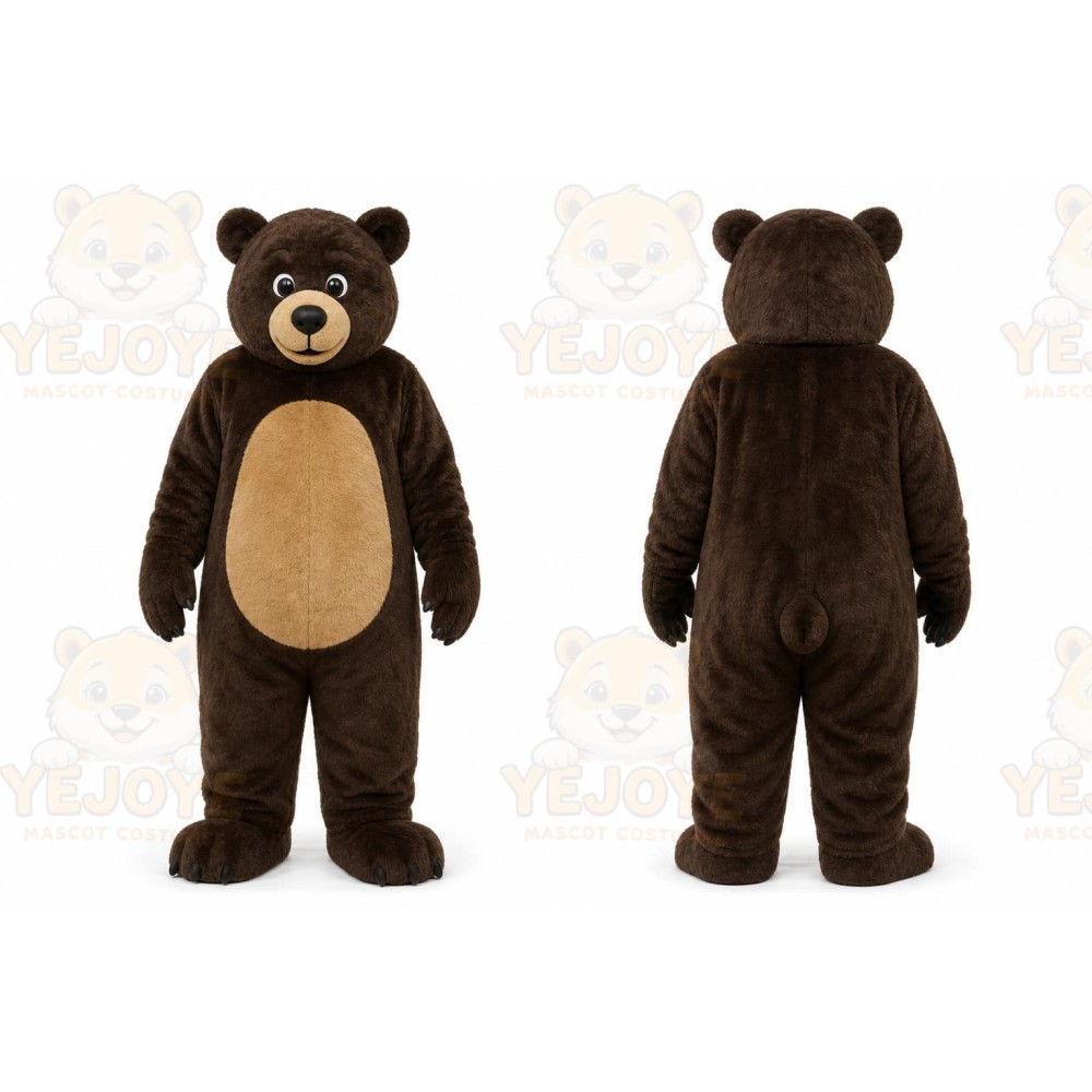 Professional Brown Bear Mascot Costume
