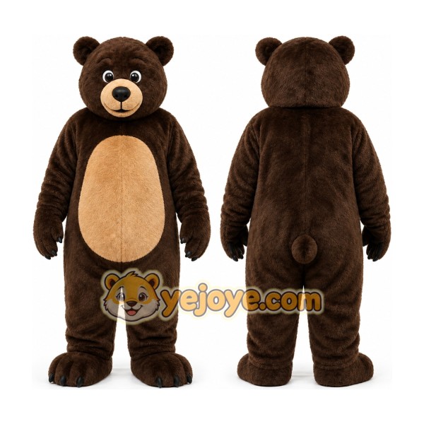 Professional Brown Bear Mascot Costume