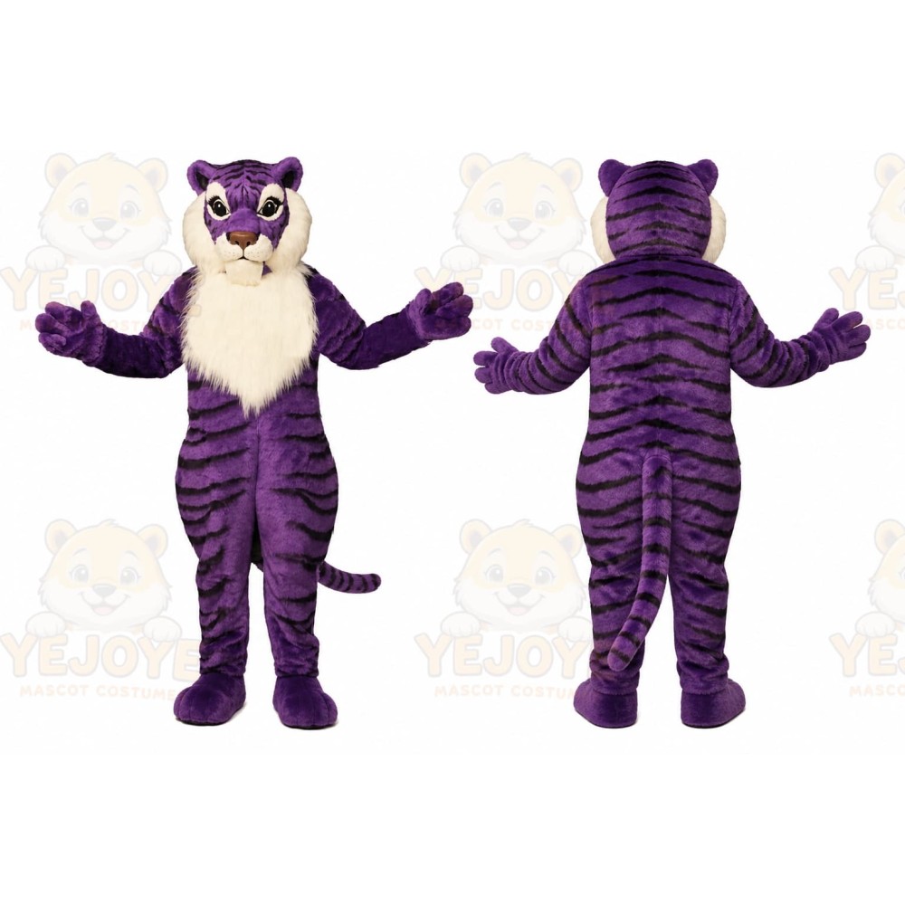 Professional Custom Purple Tiger Mascot Costume