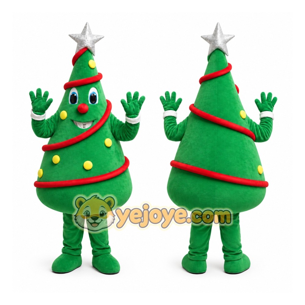 Professional Green Christmas Tree Mascot Costume