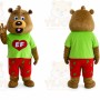 Professional Green Coat Bear Mascot Costume