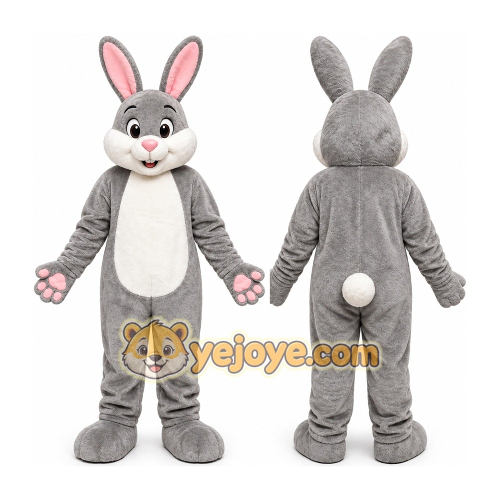 Professional Grey Rabbit Mascot Costume Professional Grey Rabbit Mascot Costume