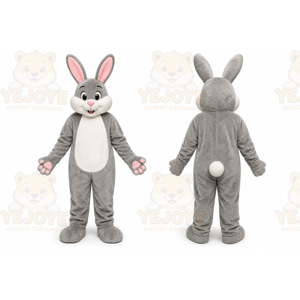 Professional Grey Rabbit Mascot Costume