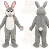 Professional Grey Rabbit Mascot Costume