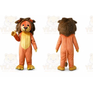 Professional Orange Brown Hair Lion Mascot Costume