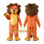 Professional Orange Brown Hair Lion Mascot Costume
