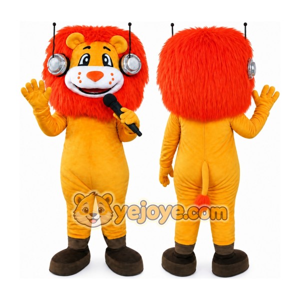 Professional Orange Hair Lion Mascot Costume