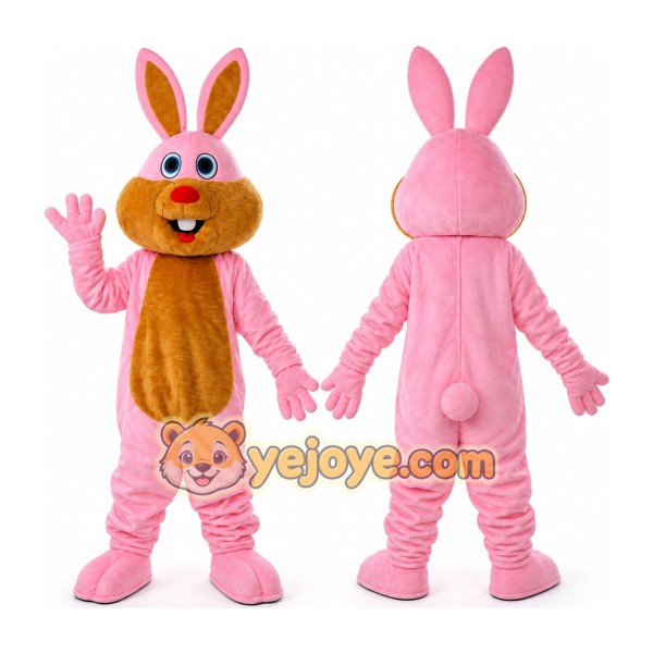 Professional Pink Bunny Rabbit Mascot Costume