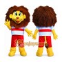 Lion in Striped Shirt Mascot Costume