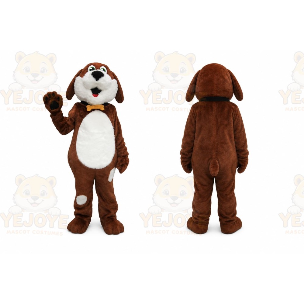 Best Buddy White & Brown Dog Dogwood Mascot Costume