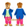 Brown Bear in Blue Coat Mascot Costume Brown Bear in Blue Coat Mascot Costume