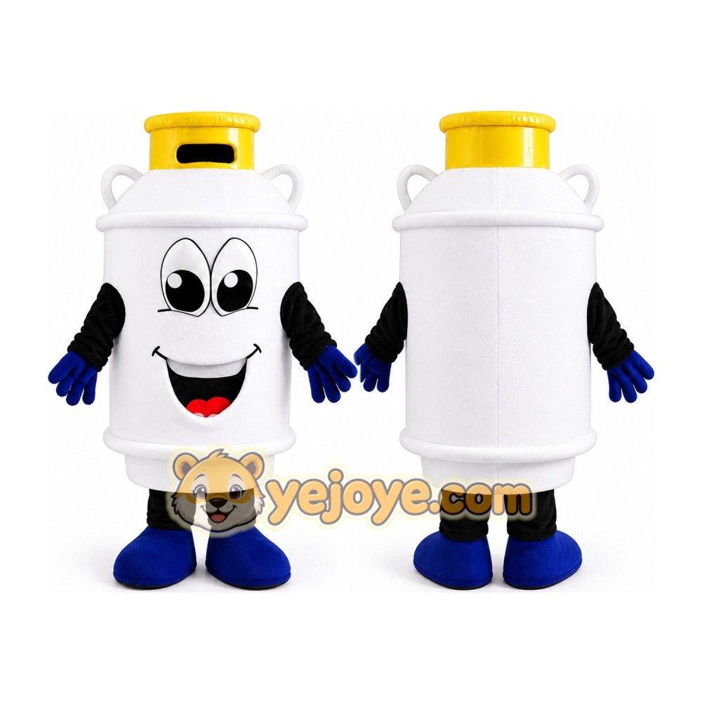 White Gas Cylinder Mascot Costume White Gas Cylinder Mascot Costume