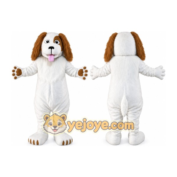 Brown and White Dog Mascot Costume
