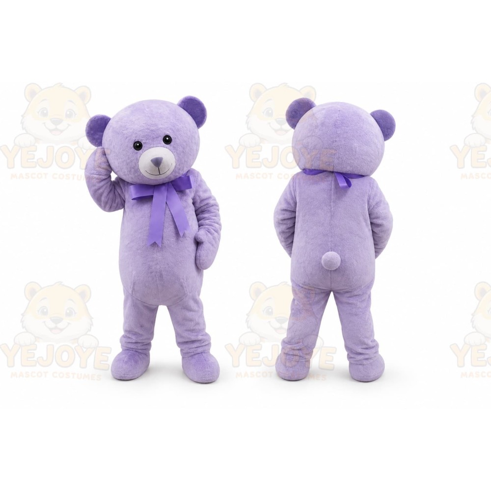 Purple Bear Mascot Costume