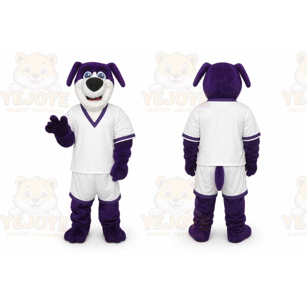Purple Dog Mascot Costume Custom Cartoon Characte