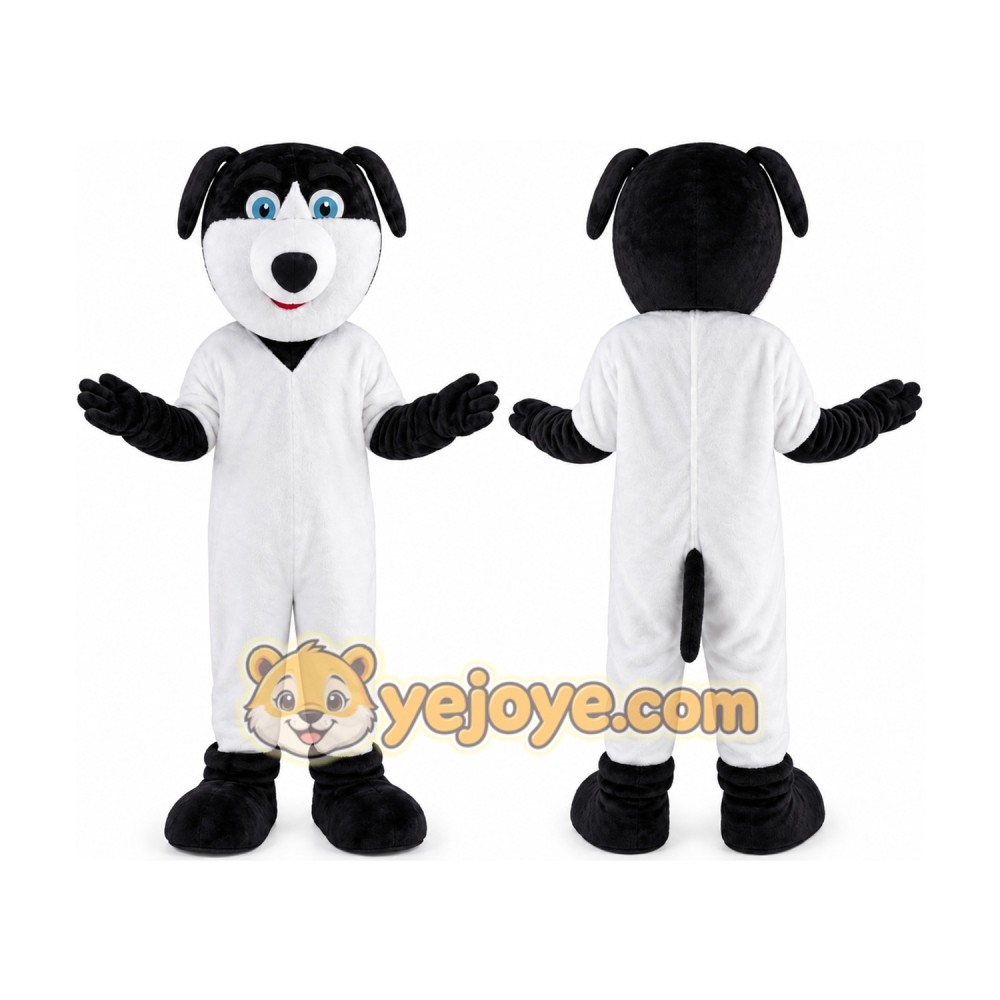 Black and White Dog Mascot Costume