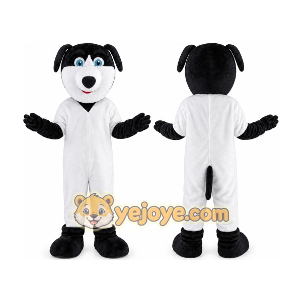 Black and White Dog Mascot Costume