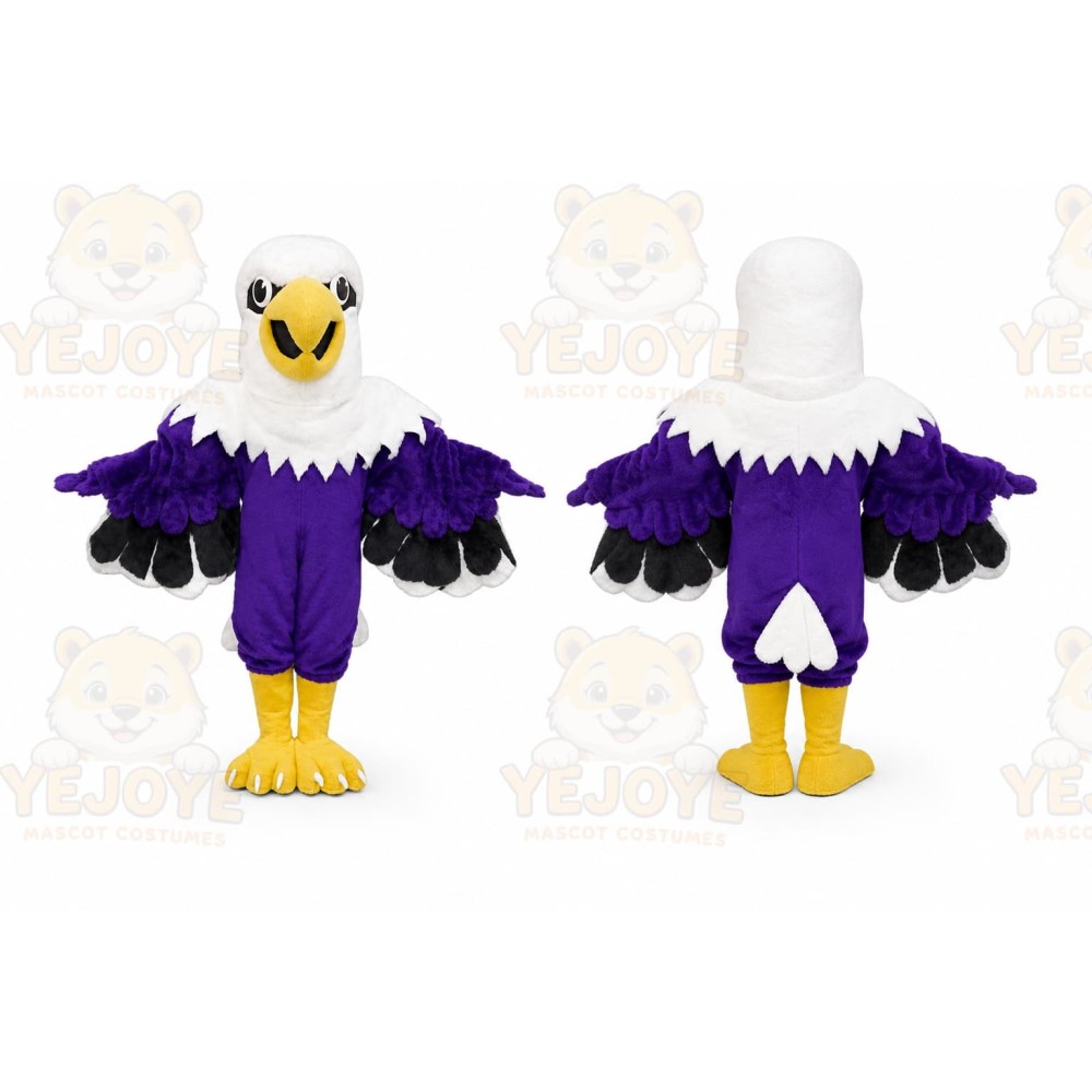 Purple Eagle Mascot Costume Hawk _ Falcon
