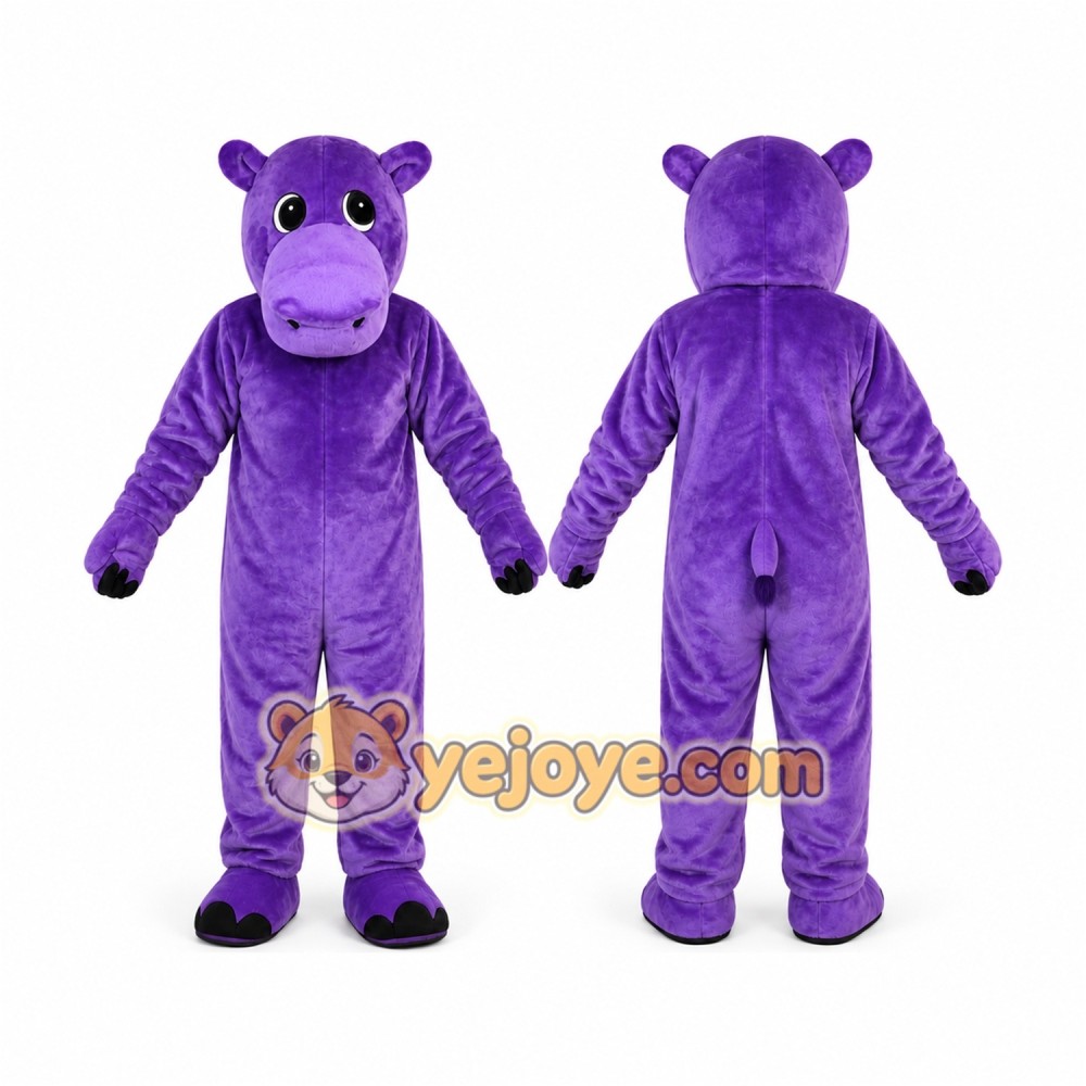 Purple Hippo Mascot Costume for Adult