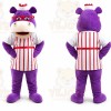 Purple Hippo Mascot Costume