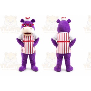 Purple Hippo Mascot Costume