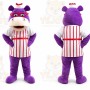 Purple Hippo Mascot Costume