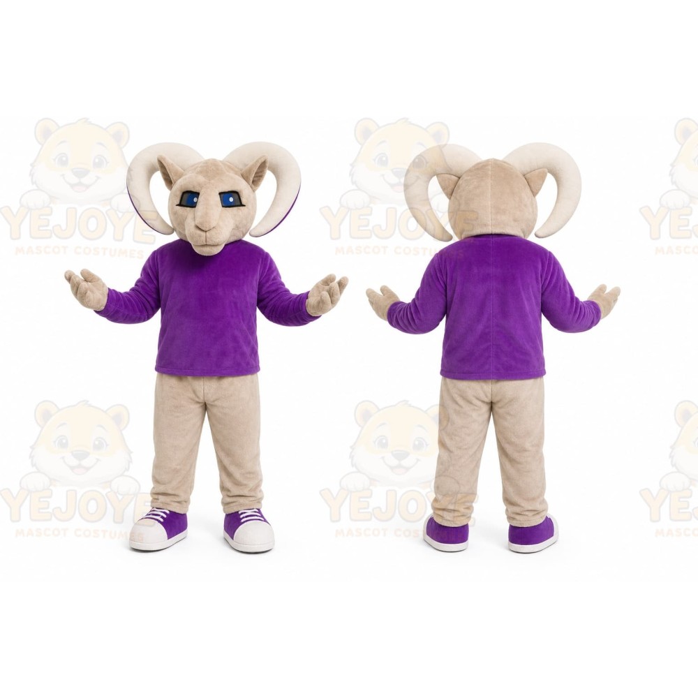 Purple Ram Mascot Costume