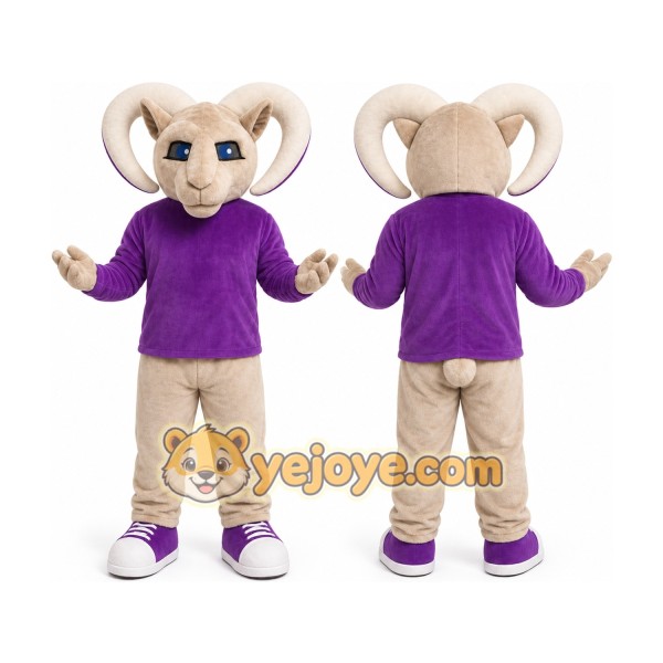 Purple Ram Mascot Costume