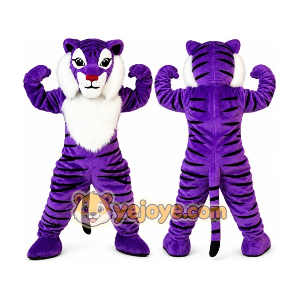 Purple Tiger Mascot Costume