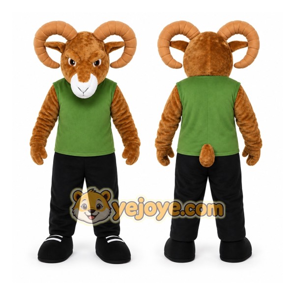 Brown Ram Mascot Costume