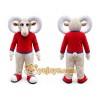Red Bighorn Mascot Ram Goat Costume Red Bighorn Mascot Ram Goat Costume