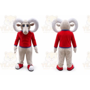Red Bighorn Mascot Ram Goat Costume