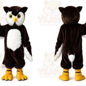 Big Brown Owl Cartoon Mascot Costume