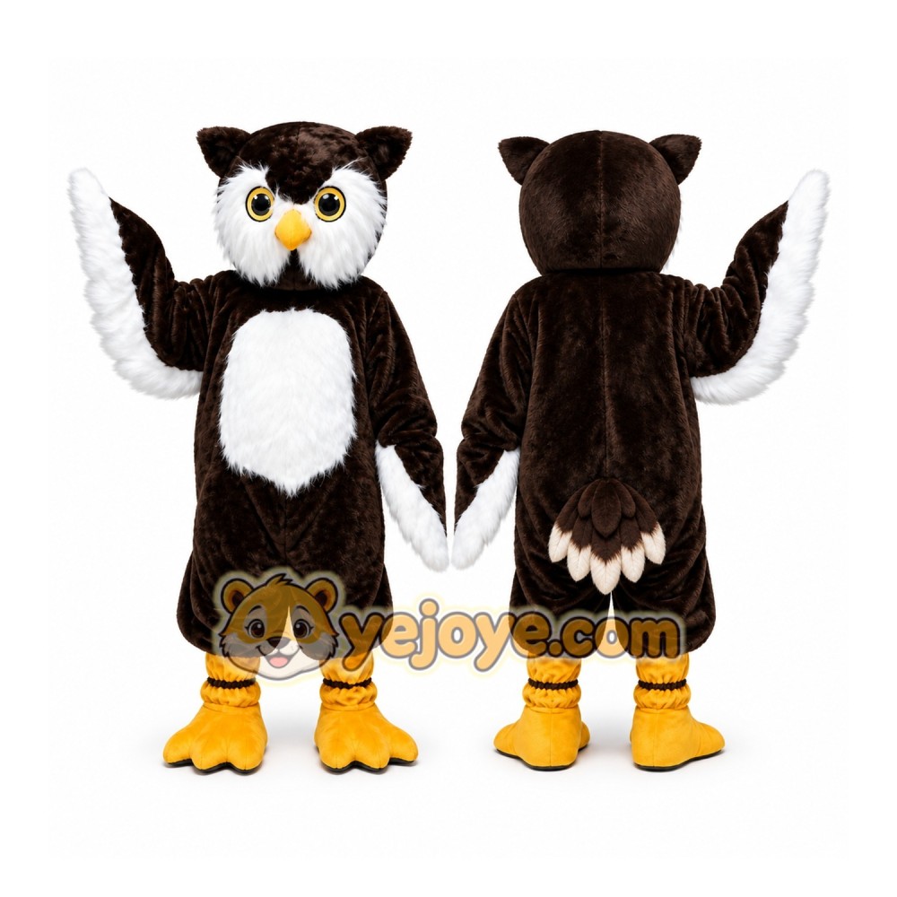 Big Brown Owl Mascot Costume Big Brown Owl Mascot Costume