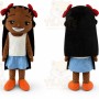 Red Bow Black Skin Girl Mascot Costumes