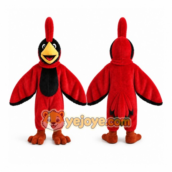 Red Crested Bird Mascot Costume
