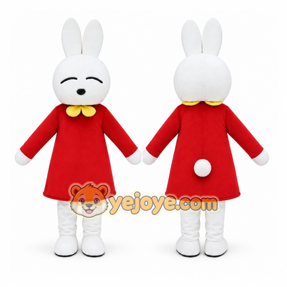 Red Coat Rabbit Mascot Costume Red Coat Rabbit Mascot Costume