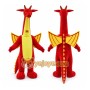 Red Dragon with Yellow Wings Mascot Costume
