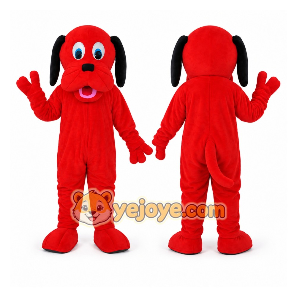 Red Dog Adult Cartoon Mascot Costume Red Dog Adult Cartoon Mascot Costume