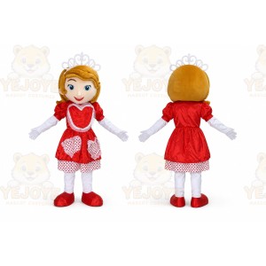 Red Dress Princess Mascot Costume